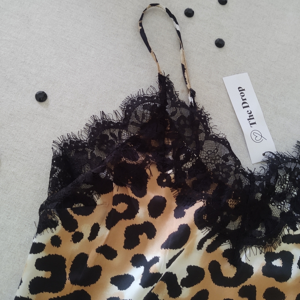 NWt Praline Leopard 🐆 & Lace-Trim Cami by The Drop ~ Size: S